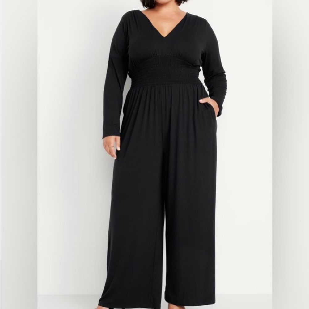 NWT Old Navy Black Long Sleeve Jumpsuit with Wide-Leg Design XXL Tall